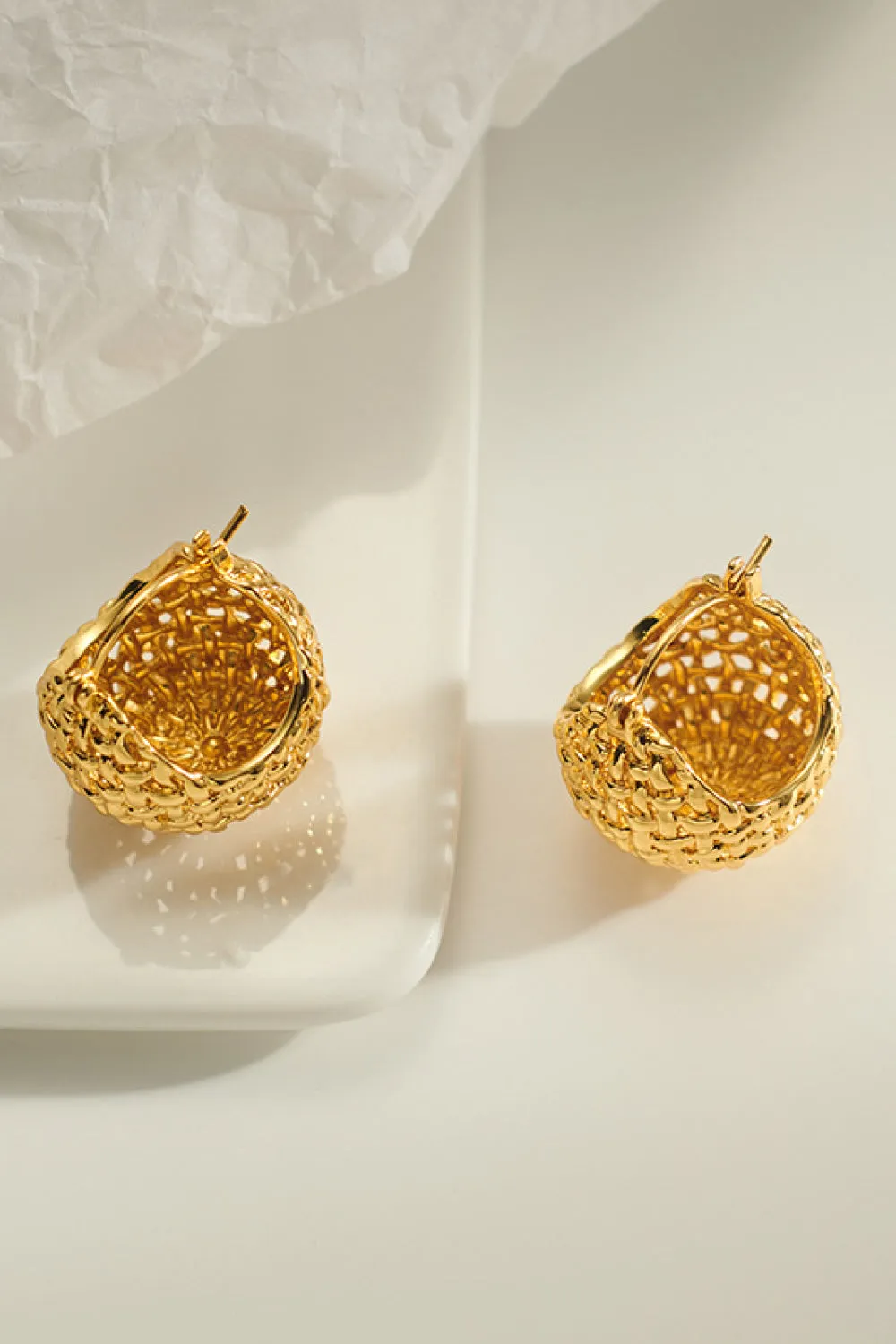 Braided Basket Metal Hoop Earrings sold by Roxie’s Picks product image thumbnail 2