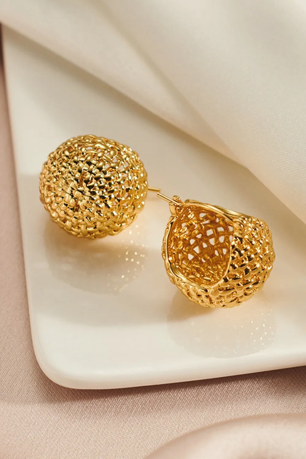 Braided Basket Metal Hoop Earrings sold by Roxie’s Picks product image thumbnail 3