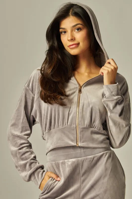 Velour Zip Up Hoodie Pants Jogger Set sold by Roxie’s Picks