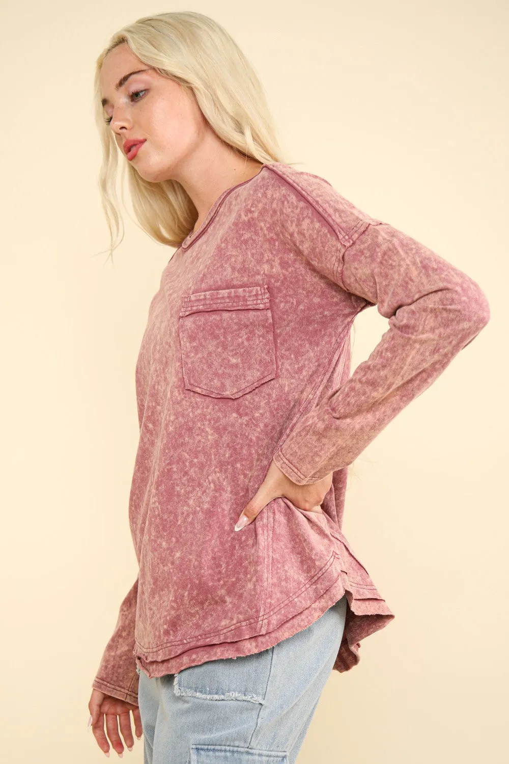 Mineral Washed Casual Knit Top sold by Roxie’s Picks product image thumbnail 2