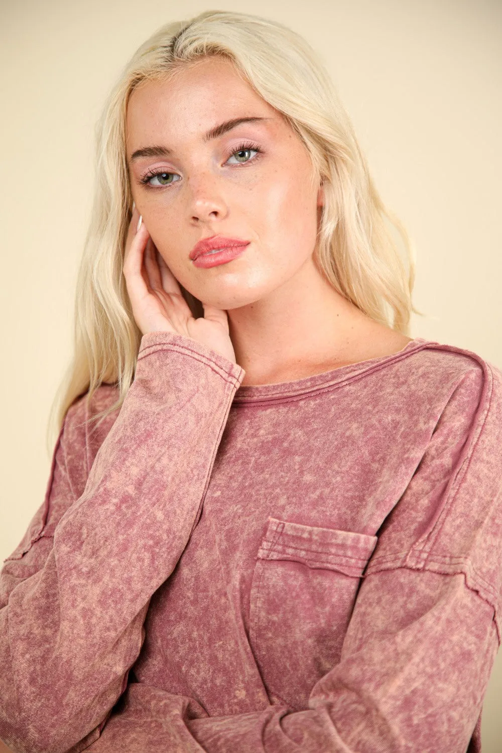 Mineral Washed Casual Knit Top sold by Roxie’s Picks product image thumbnail 4