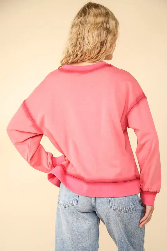 Contrast Spray Detail Oversized SweatShirt Knit sold by Roxie’s Picks product image thumbnail 3