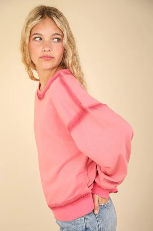 Contrast Spray Detail Oversized SweatShirt Knit sold by Roxie’s Picks product image thumbnail 2