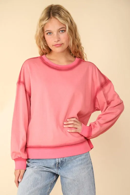 Contrast Spray Detail Oversized SweatShirt Knit sold by Roxie’s Picks