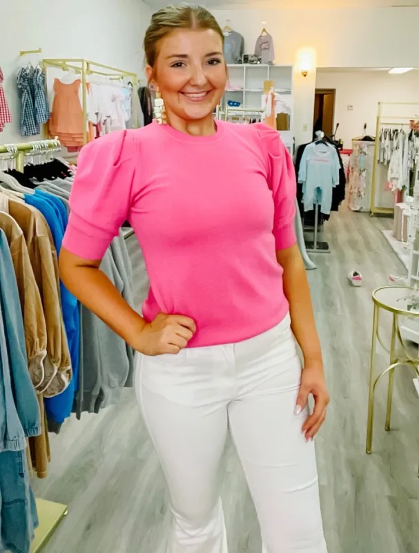 PINK SHORT SLEEVE SWEATER sold by Roxie’s Picks