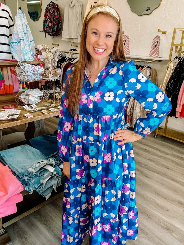 BLUE FLORAL MAXI DRESS sold by Roxie’s Picks