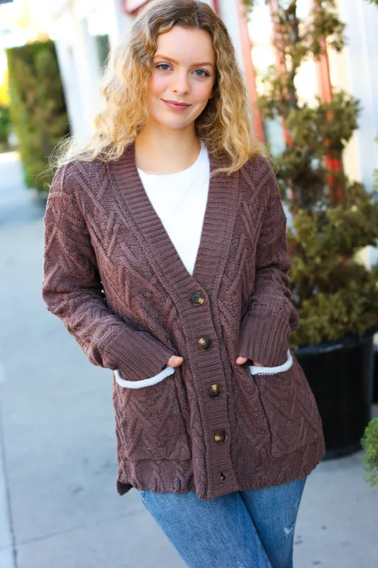 You've Got It Brown Button Down Boyfriend Cardigan sold by Roxie’s Picks