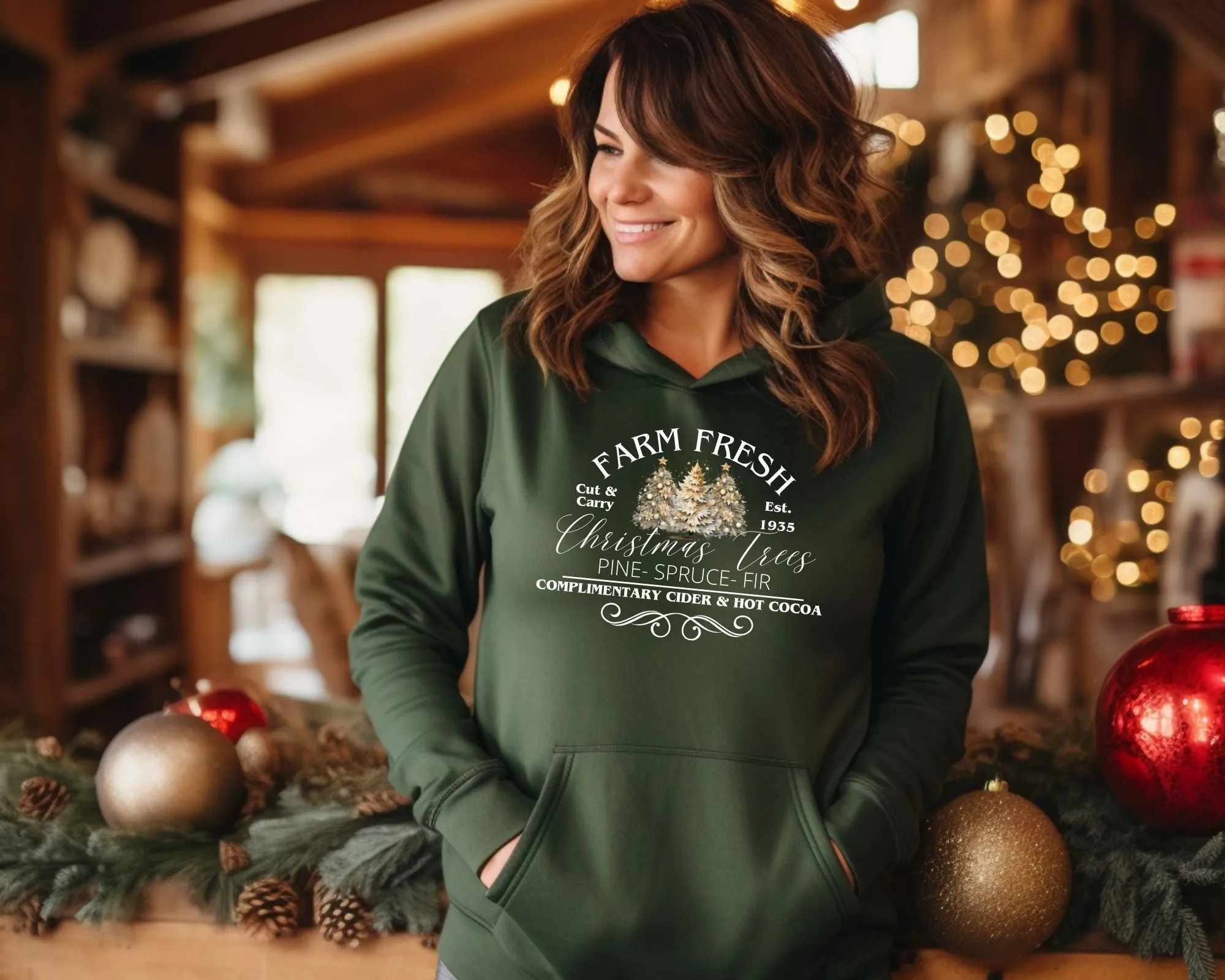 Farm Fresh Christmas Tree Hoodies sold by Roxie’s Picks product image thumbnail 3