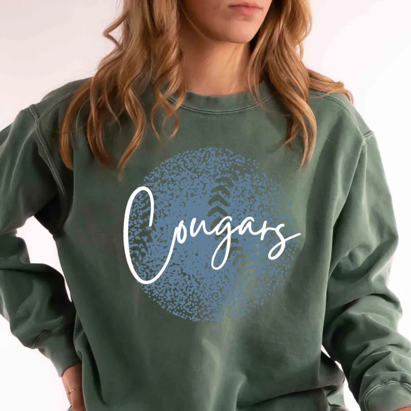 Personalized Faded Softball Comfort Color Sweatshirt sold by Roxie’s Picks