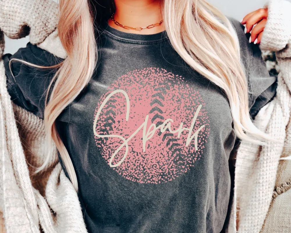 Personalized Faded Softball Tee sold by Roxie’s Picks