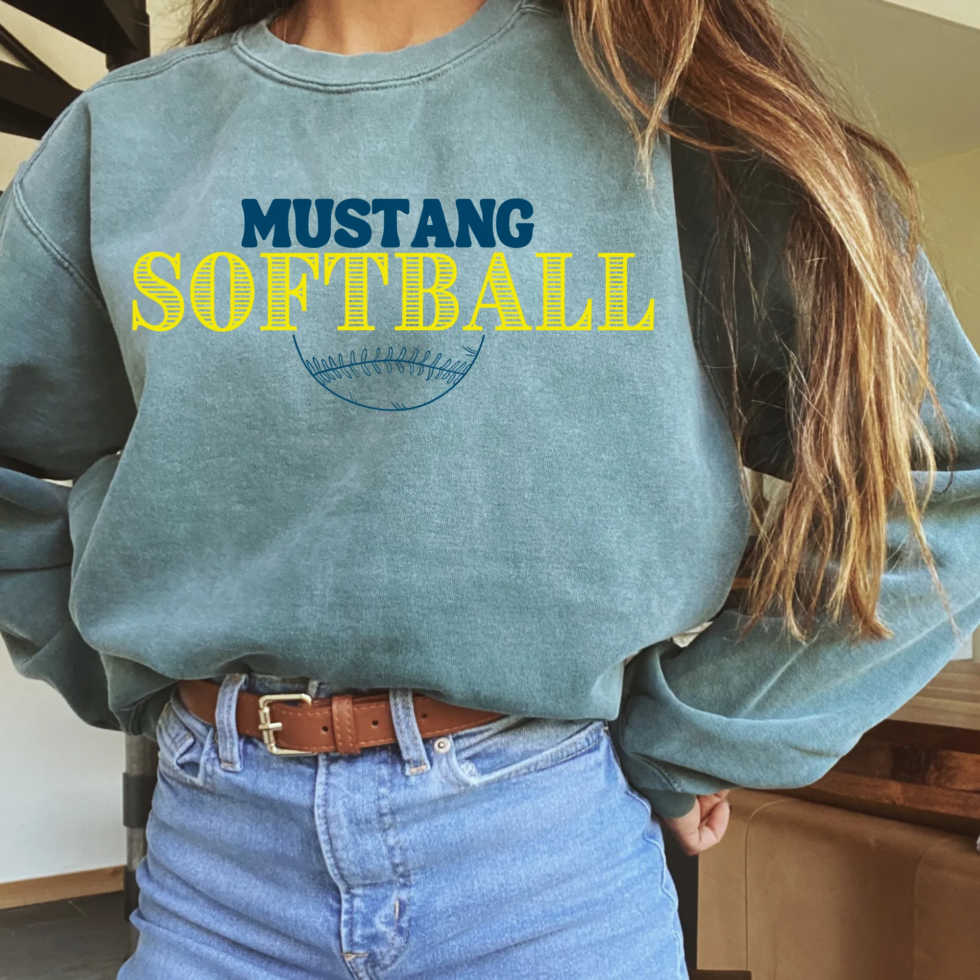 Custom Softball Comfort Color Sweatshirt sold by Roxie’s Picks