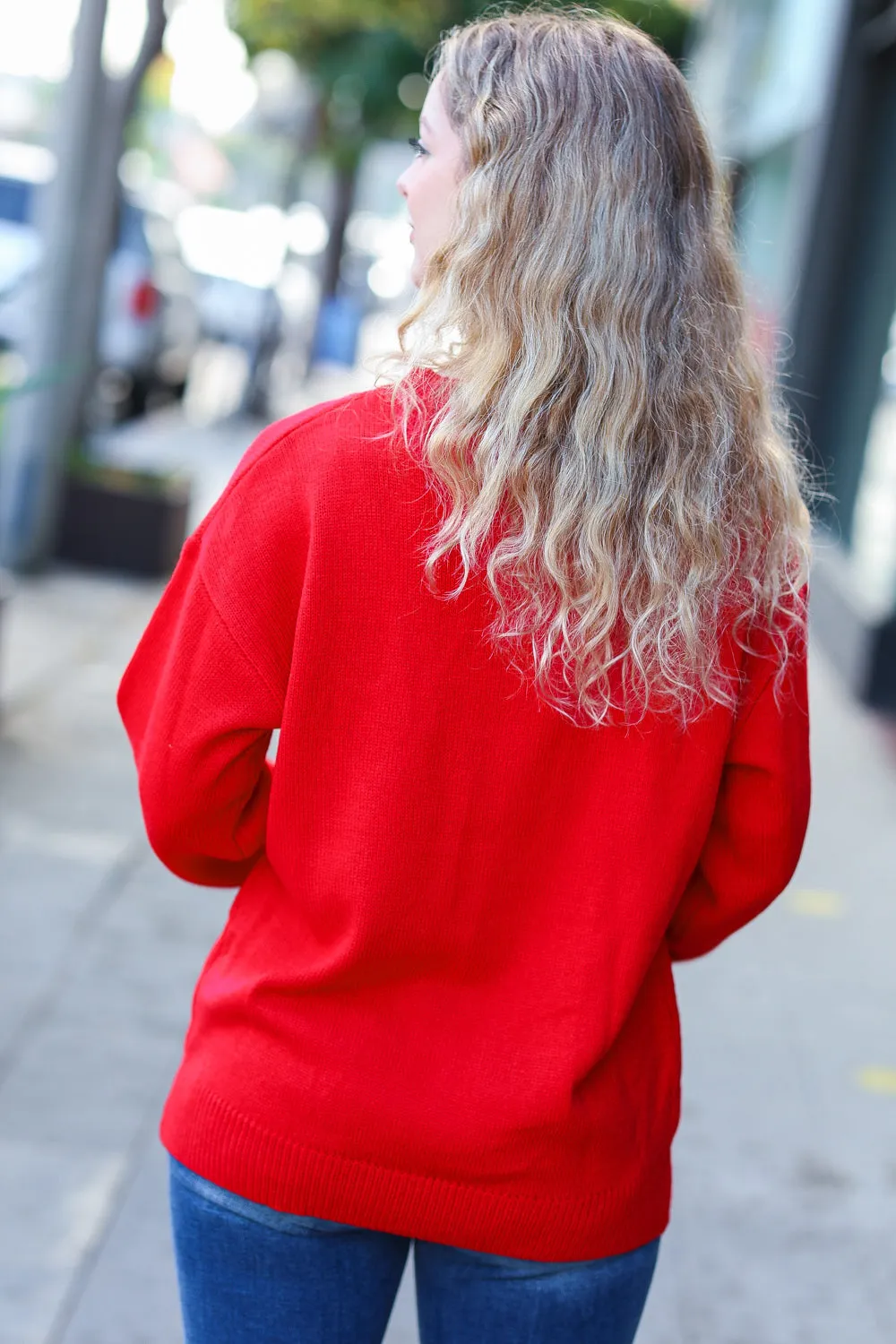 More The Merrier Red Pop Up Lurex Sweater sold by Roxie’s Picks product image thumbnail 2