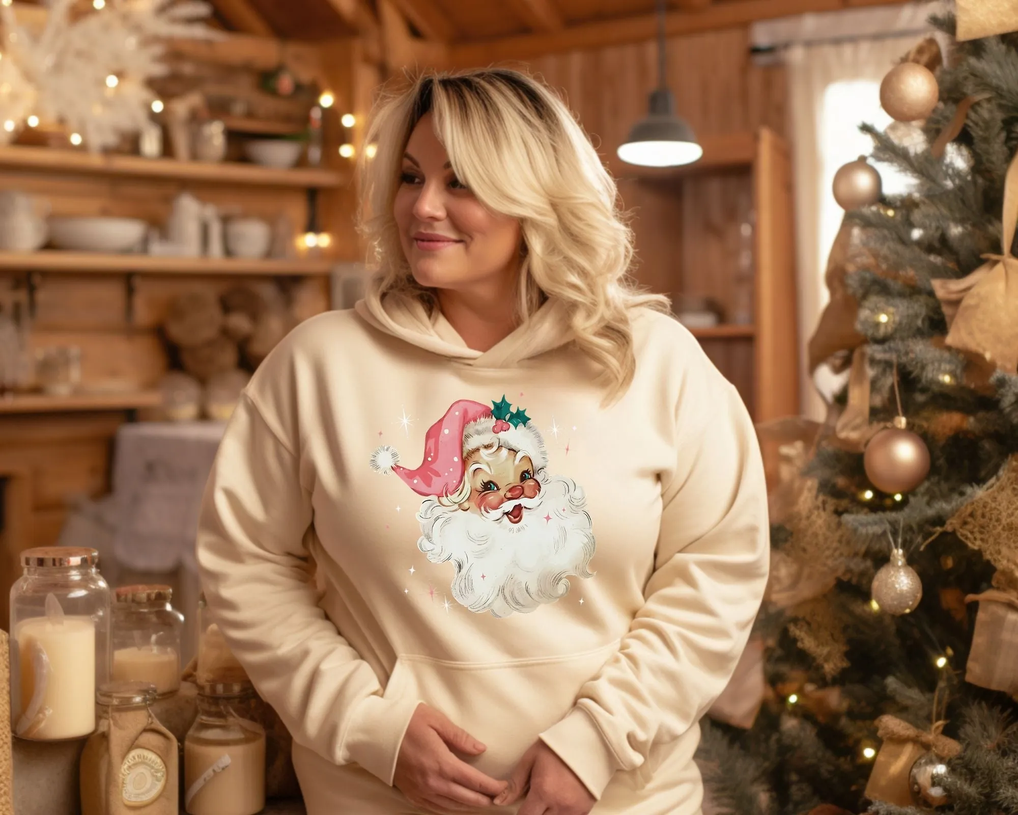 Cozy Holiday Hoodie with Retro Santa Design sold by Roxie’s Picks product image thumbnail 2