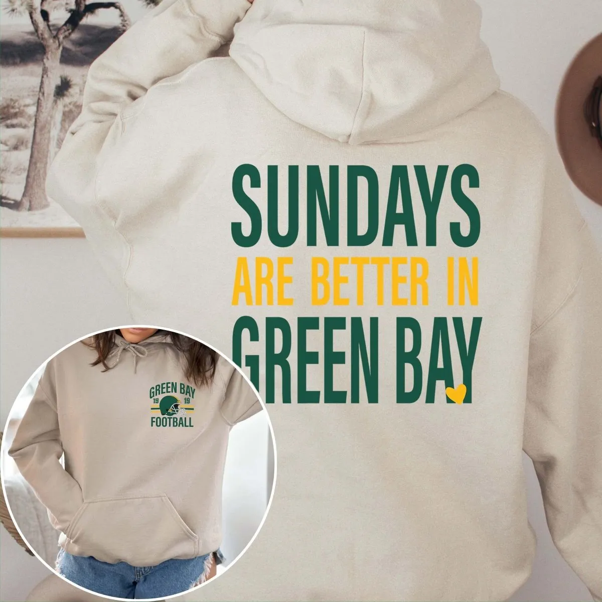 Sundays Are Better In Green Bay Graphic Hoodie sold by Roxie’s Picks product image thumbnail 3