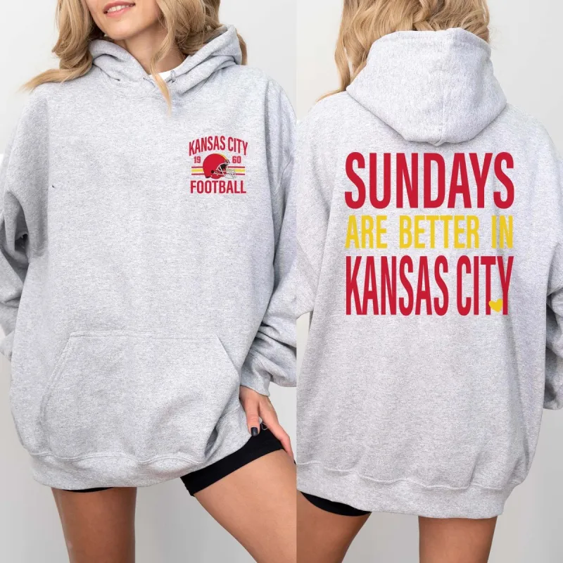Sundays Are Better In Kansas City Graphic Hoodie sold by Roxie’s Picks