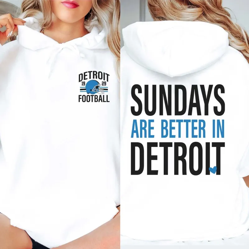 Sundays Are Better In Detroit Graphic Hoodie sold by Roxie’s Picks
