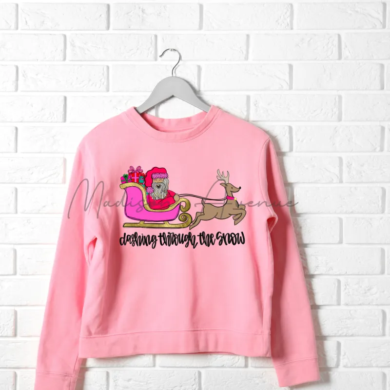 hot pink dashing through the snow sold by Roxie’s Picks