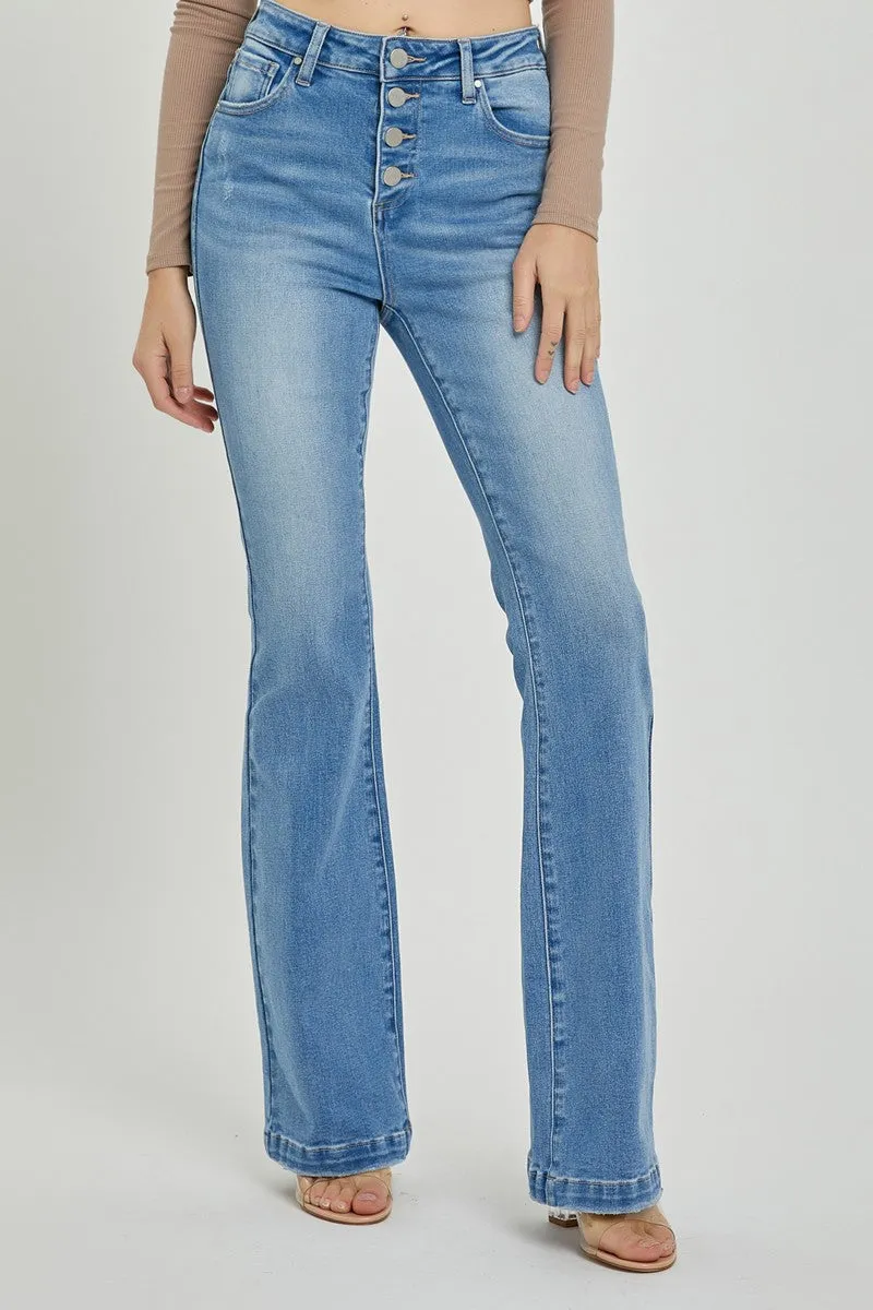 RISEN Full Size High Rise Button Fly Bootcut Jeans sold by Roxie’s Picks