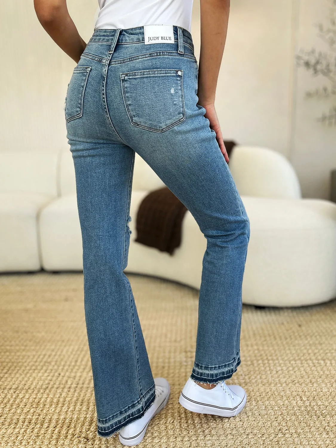 Judy Blue Full Size Mid Rise Destroyed Hem Distressed Jeans sold by Roxie’s Picks product image thumbnail 5