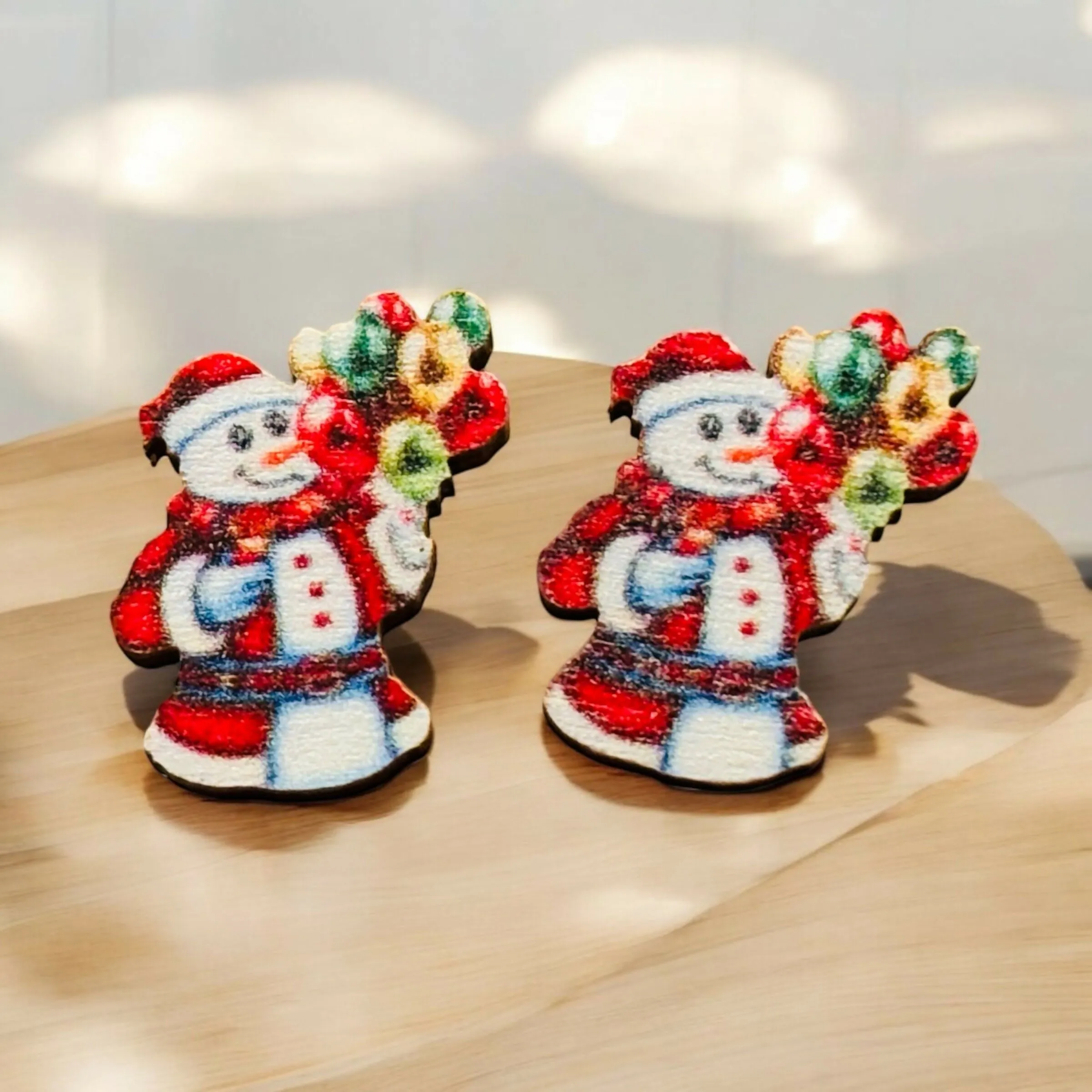 Set of 3 Christmas Tree Stud Earrings - Reindeer, Snowman, and Mittens sold by Roxie’s Picks product image thumbnail 3
