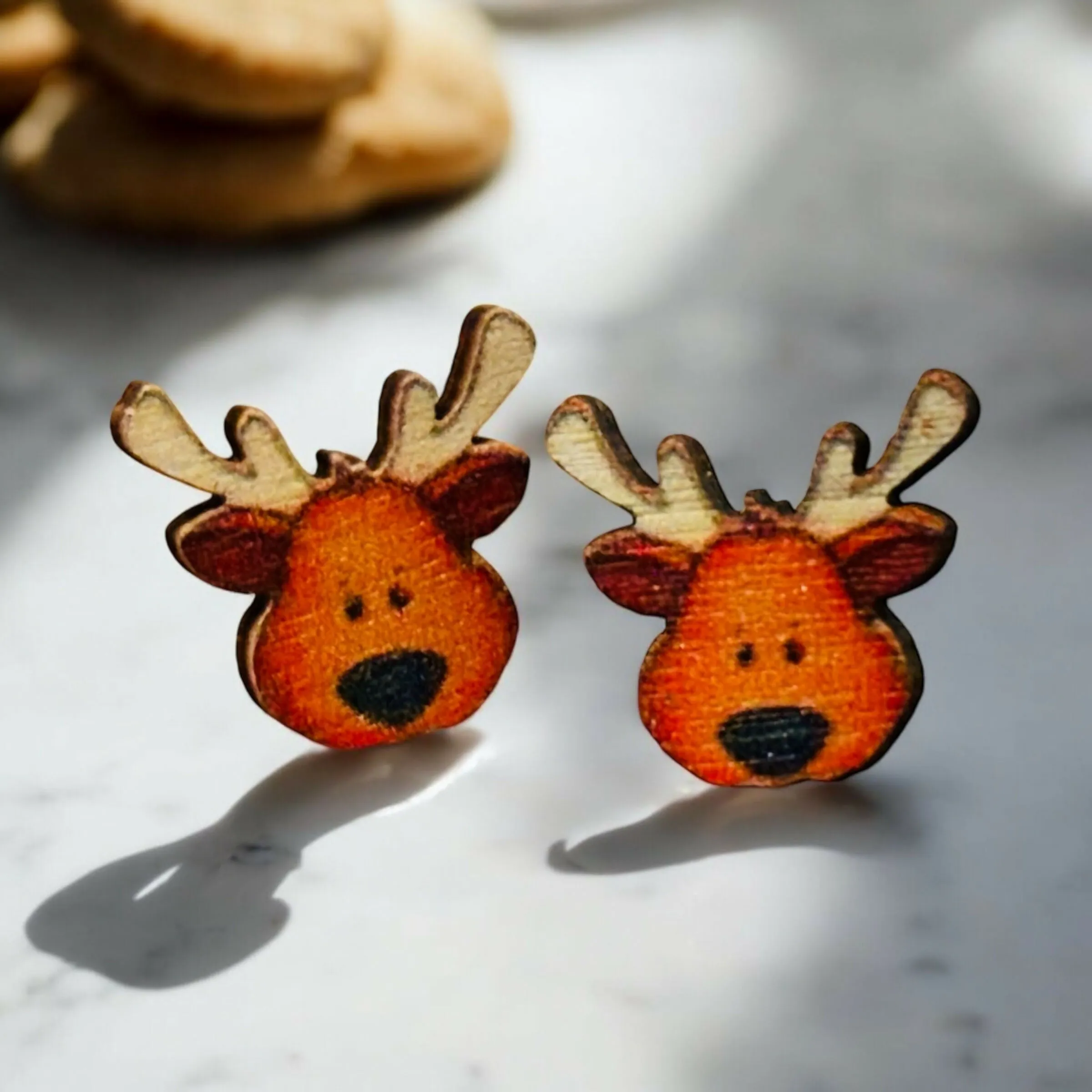 Set of 3 Christmas Tree Stud Earrings - Reindeer, Snowman, and Mittens sold by Roxie’s Picks product image thumbnail 4