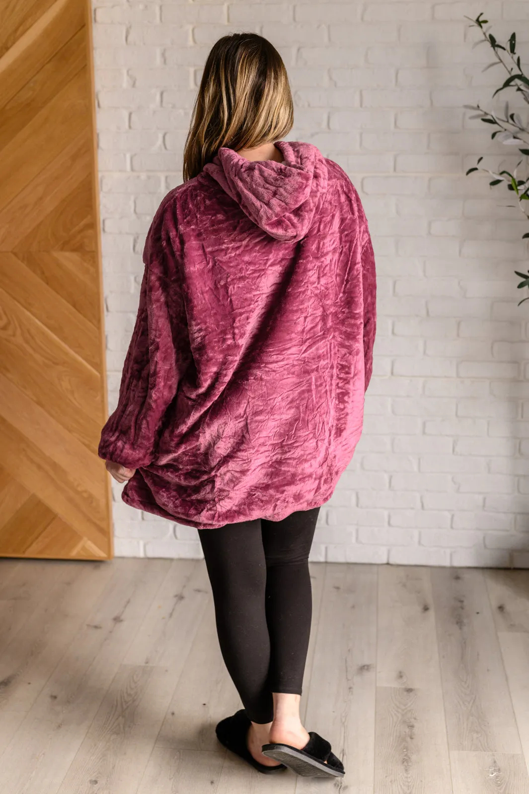 Oversized Velour Blanket Hoodie in Purple sold by Roxie’s Picks product image thumbnail 4