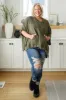 Perfectly Poised Hooded Poncho in Olive sold by Roxie’s Picks
