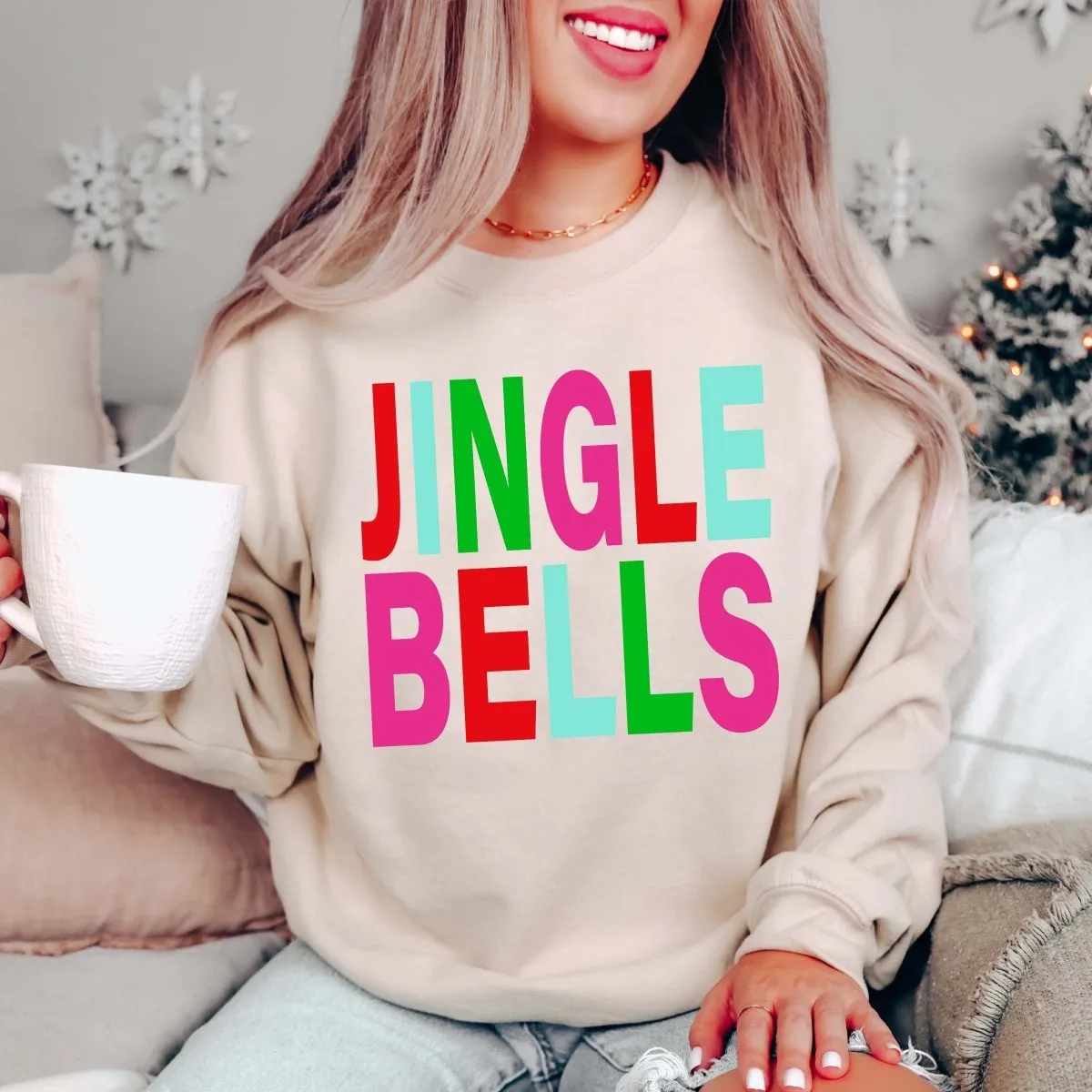 Jingle Bells Colorful Graphic Sweatshirt sold by Roxie’s Picks product image thumbnail 4