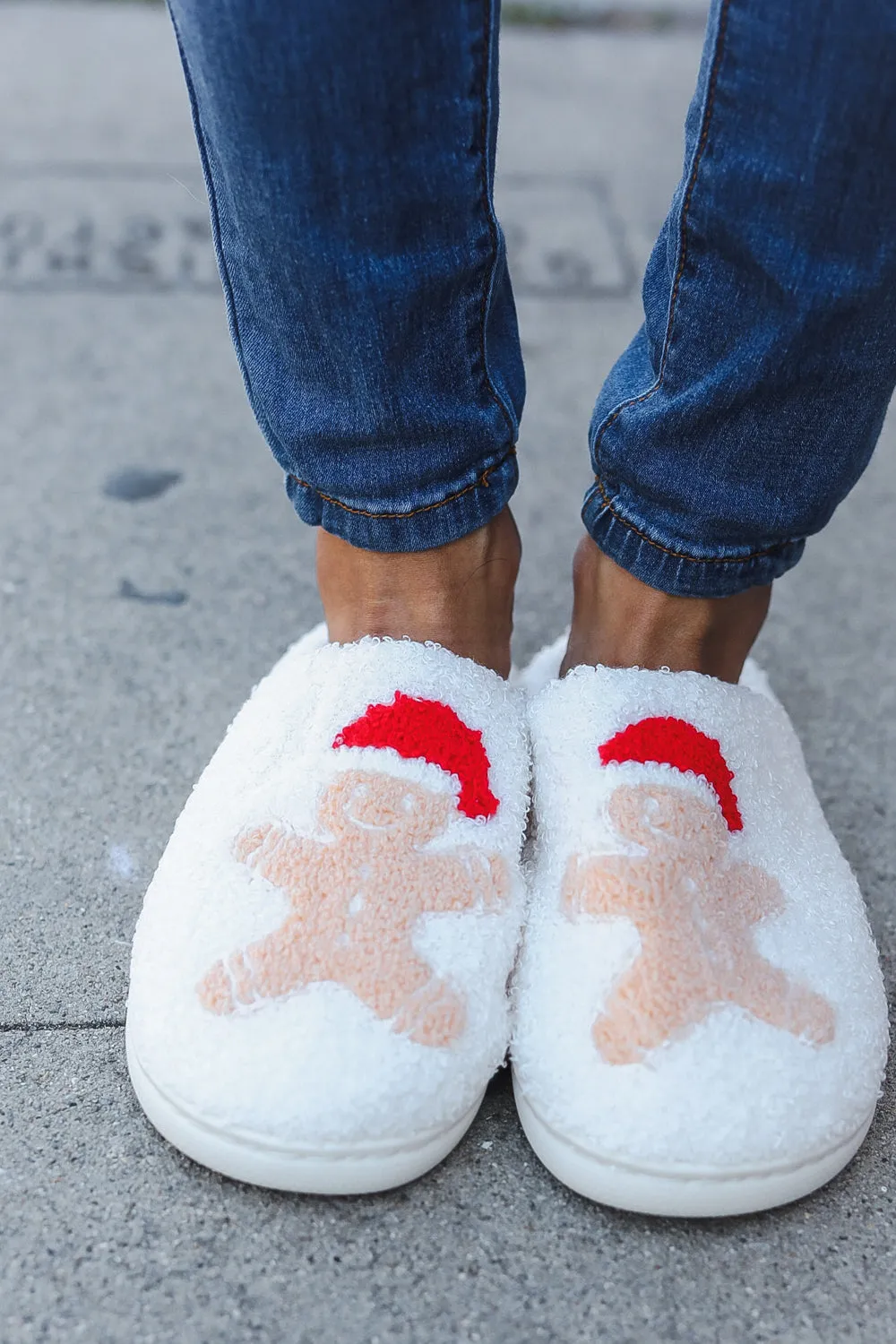 Holiday Gingerbread Man Print Fleece Slippers sold by Roxie’s Picks product image thumbnail 2