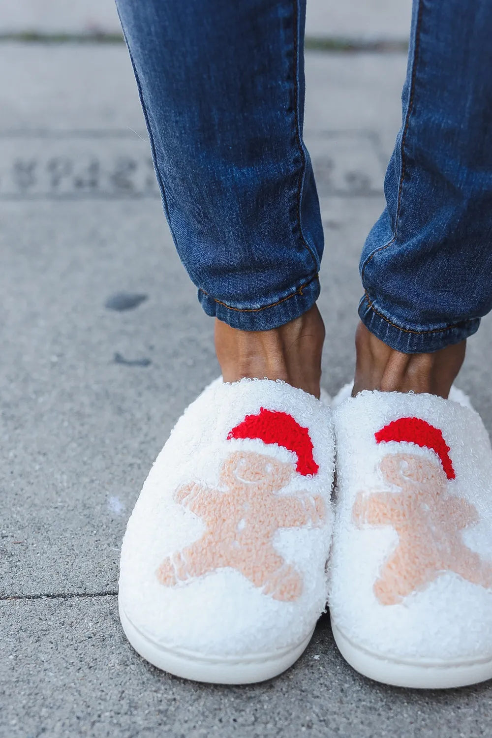 Holiday Gingerbread Man Print Fleece Slippers sold by Roxie’s Picks product image thumbnail 4