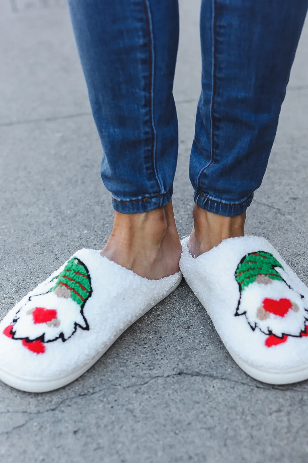 Christmas Elf Heart Print Fleece Slippers sold by Roxie’s Picks product image thumbnail 3