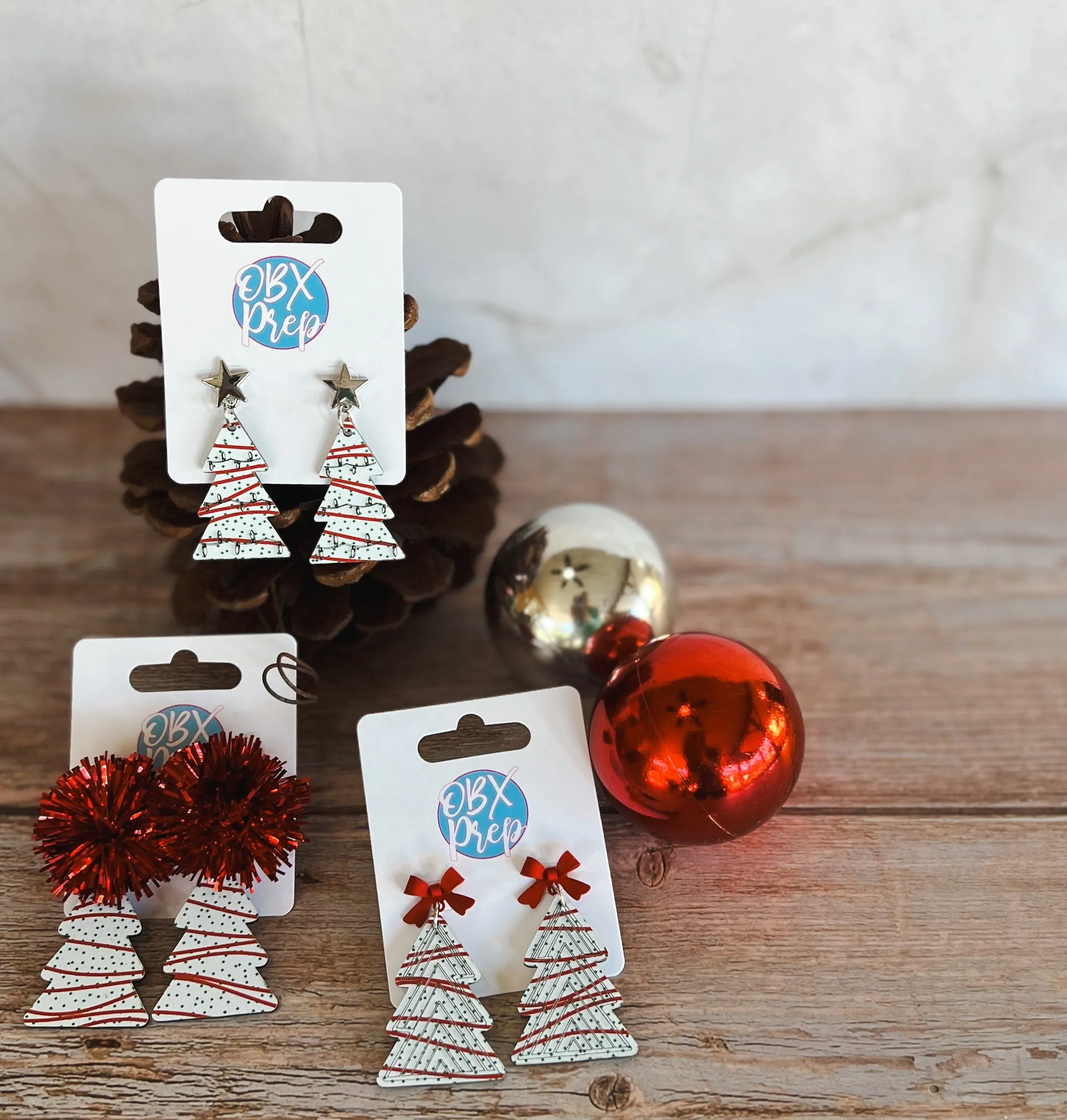 Christmas Tree Cake Tinsel Topper Dangle Earrings sold by Roxie’s Picks product image thumbnail 3