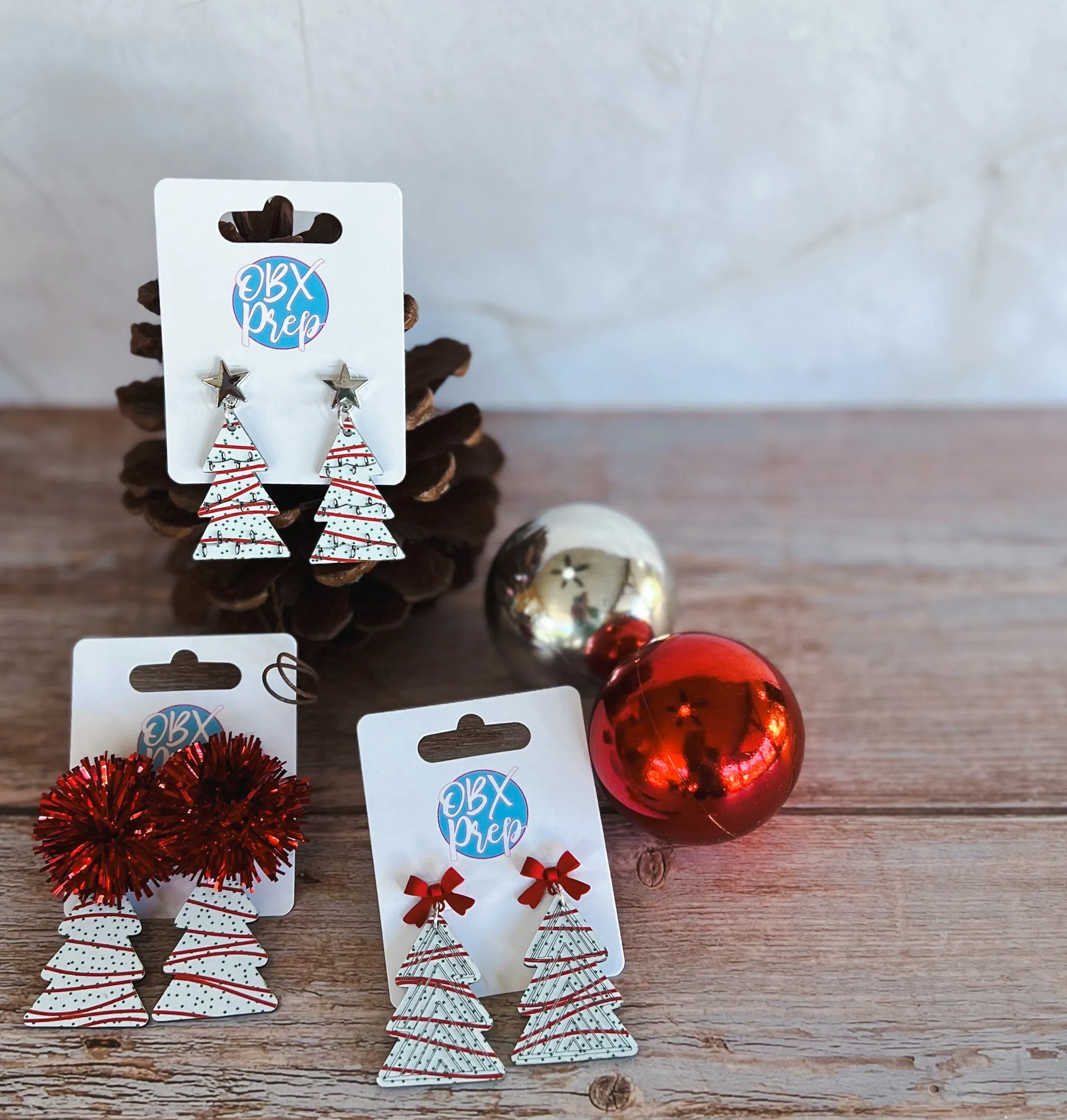 Christmas Tree Cake Tinsel Topper Dangle Earrings sold by Roxie’s Picks product image thumbnail 4