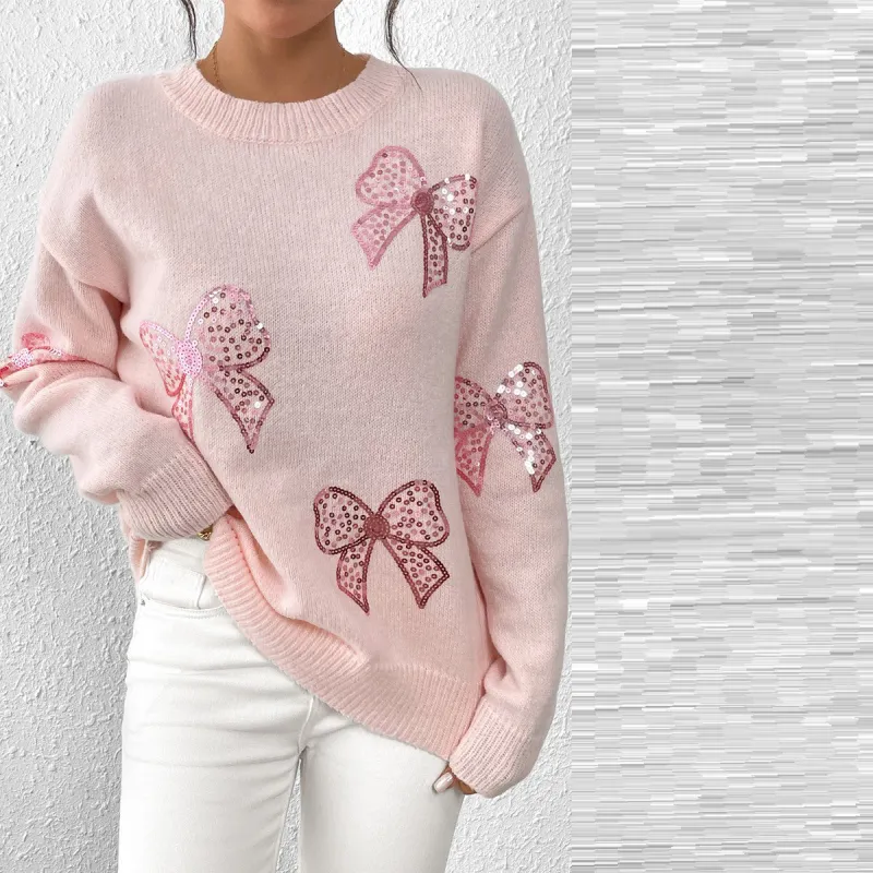 Sequin Bow Bliss Sweater sold by Roxie’s Picks