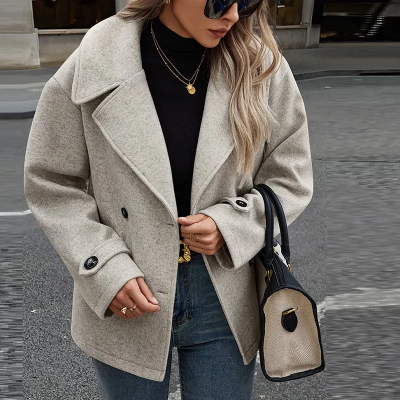 Classic Woolen Lapel Coat sold by Roxie’s Picks