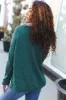 Lock Eyes Hunter Green Notched Neck With Patch Oversized Sweater sold by Roxie’s Picks