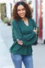 Lock Eyes Hunter Green Notched Neck With Patch Oversized Sweater sold by Roxie’s Picks