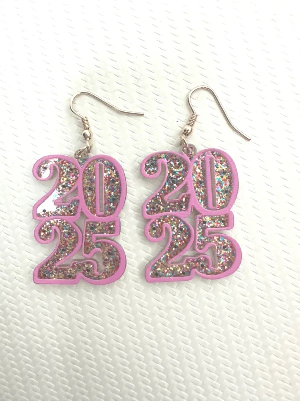 New Year's 2025 Multicolor Dangle Earrings sold by Roxie’s Picks