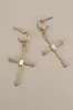 Cross Rhinestone Drop Hoop Earrings sold by Roxie’s Picks