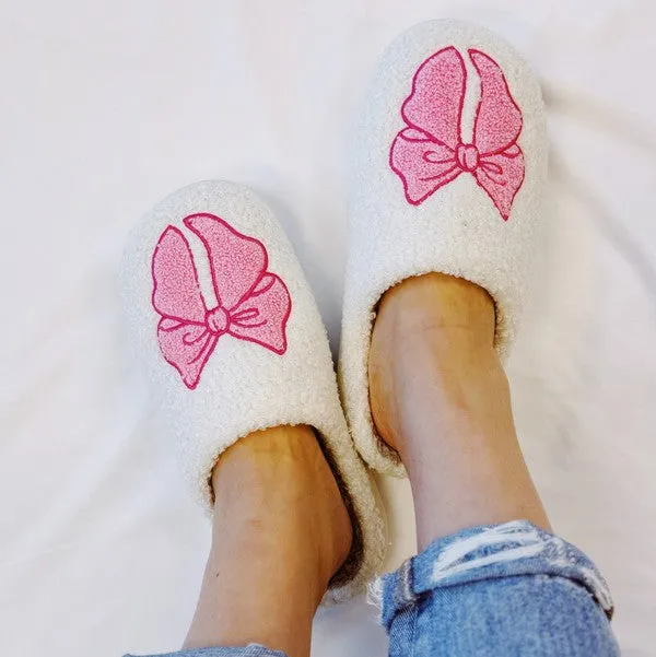 Pink Lounge Bow Cozy Slippers sold by Roxie’s Picks product image thumbnail 2
