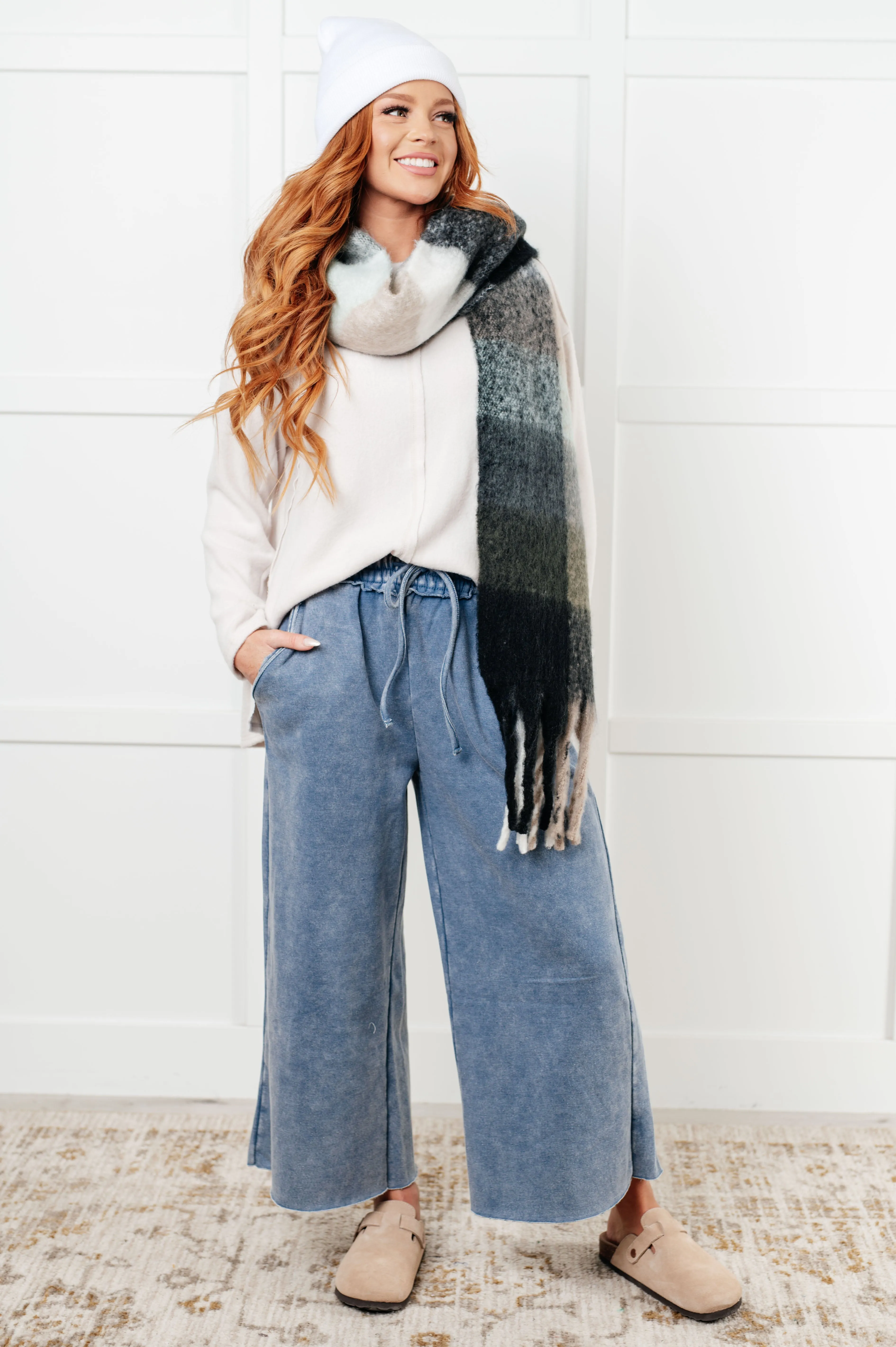 In or Out Wide Leg Cropped Pants in Dusty Blue sold by Roxie’s Picks product image thumbnail 4