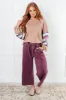 In or Out Wide Leg Cropped Pants in Eggplant sold by Roxie’s Picks