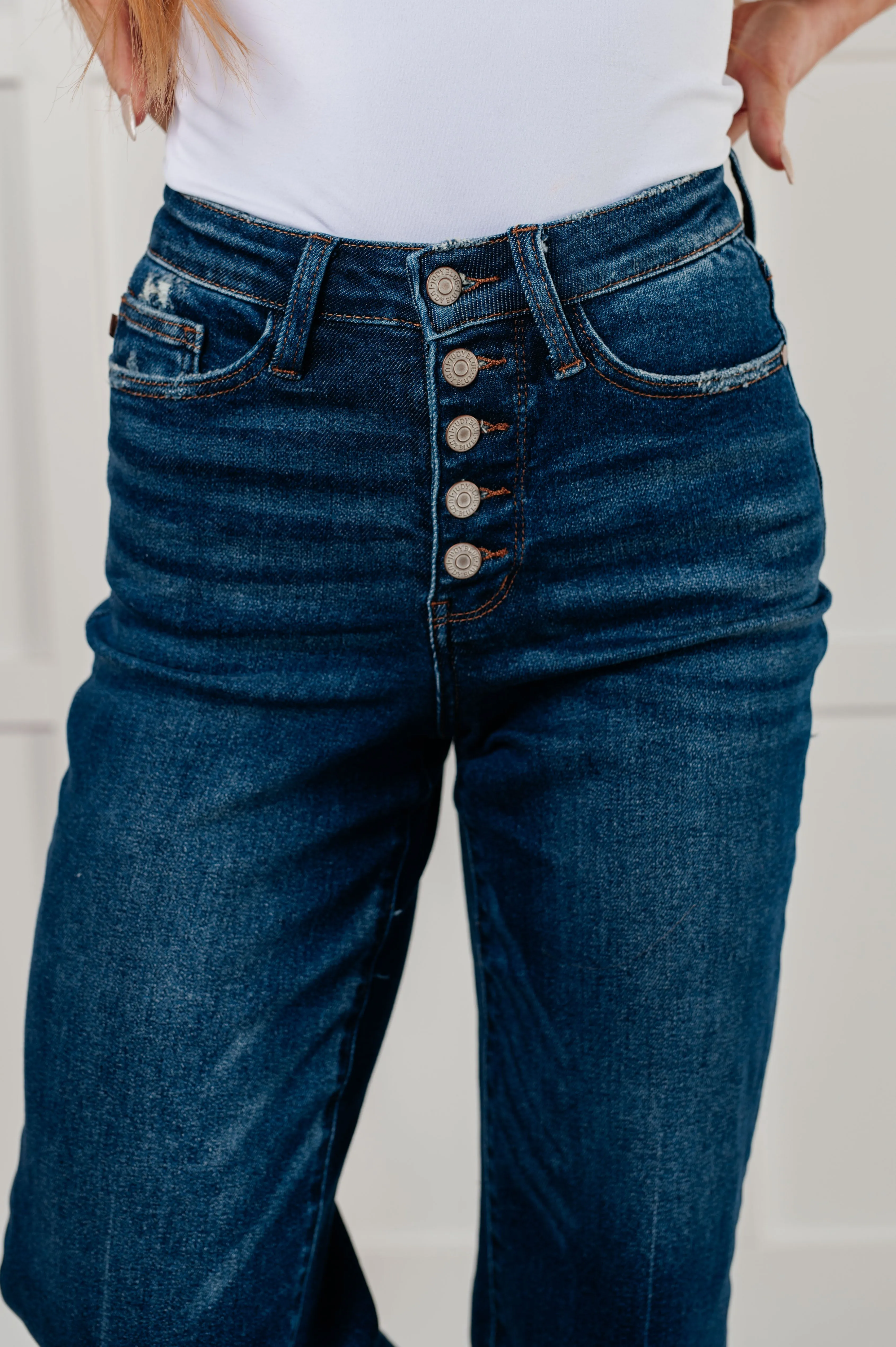 Janice High Rise Button Fly Wide Leg Crop Jeans sold by Roxie’s Picks product image thumbnail 5