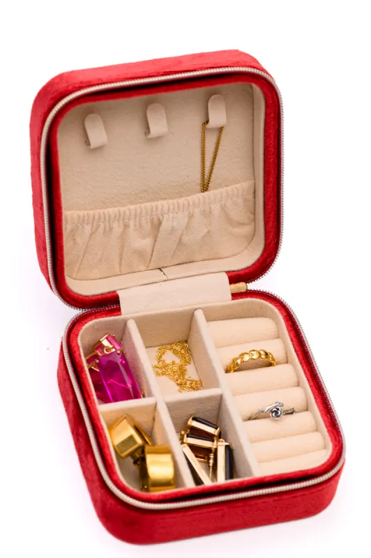 Kept and Carried Velvet Jewelry Box in Red sold by Roxie’s Picks