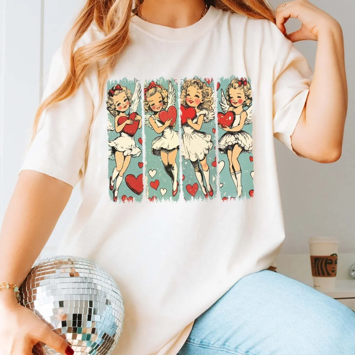 Retro Cupid Comfort Color Tee sold by Roxie’s Picks product image thumbnail 2