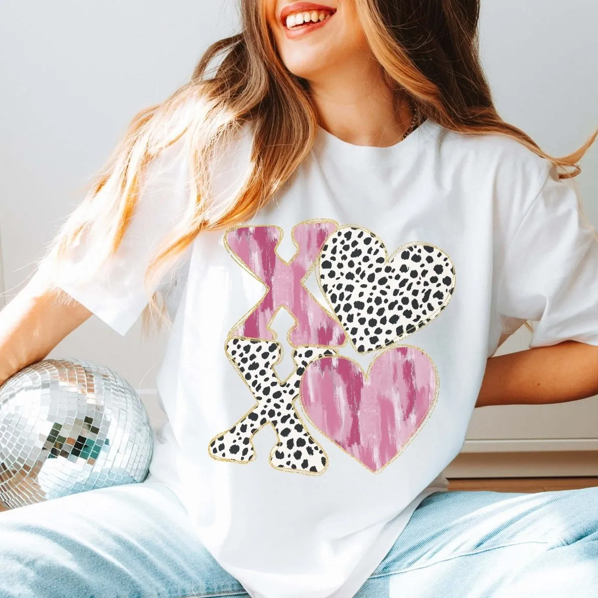 XOXO Leopard & Watercolor Bella Graphic Tee sold by Roxie’s Picks product image thumbnail 4