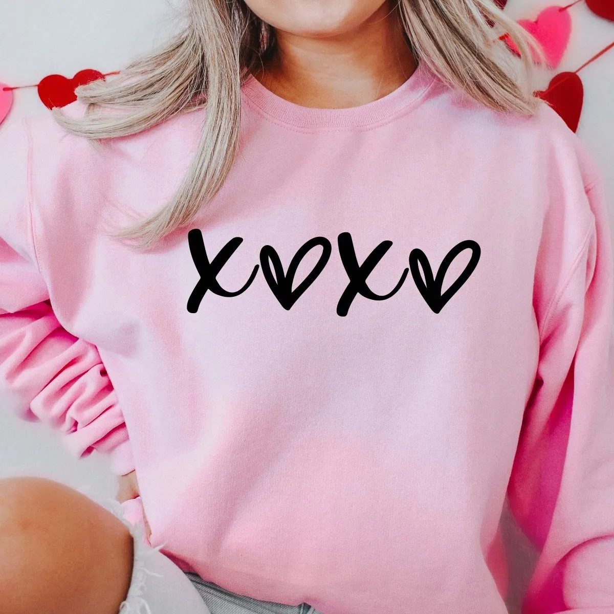 XOXO With Hearts Graphic Sweatshirt sold by Roxie’s Picks product image thumbnail 2