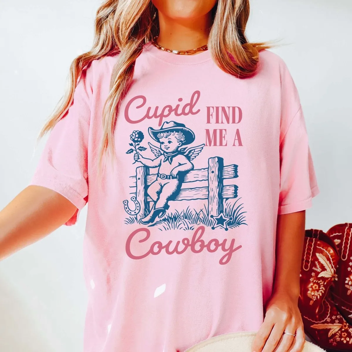 Cupid Find Me A Cowboy Comfort Color Tee sold by Roxie’s Picks