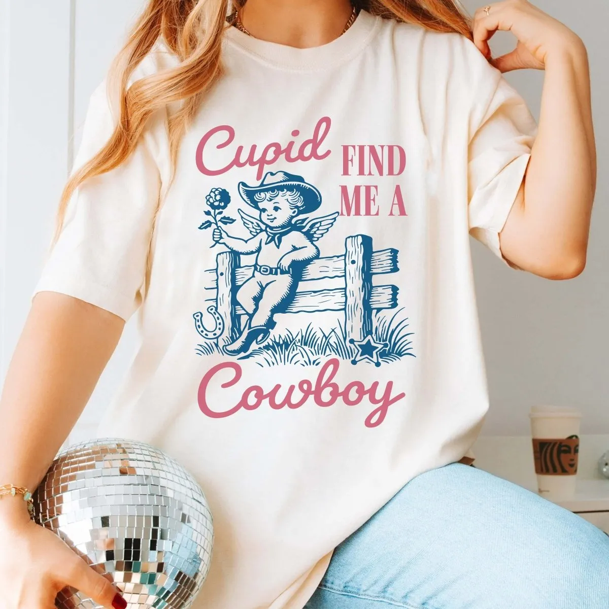 Cupid Find Me A Cowboy Comfort Color Tee sold by Roxie’s Picks product image thumbnail 2