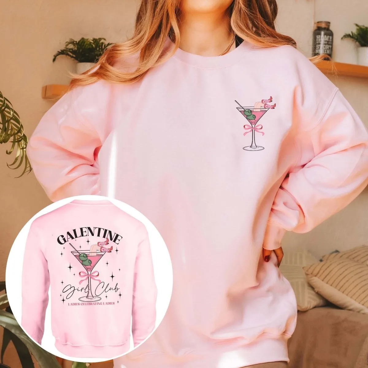 Galentine's Girls Club Graphic Sweatshirt Front & Back Design sold by Roxie’s Picks product image thumbnail 2